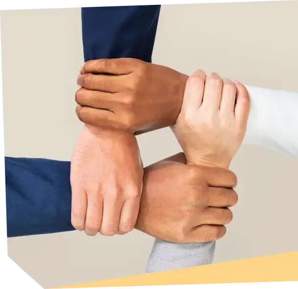 Hands joined together in partnership